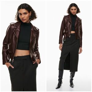 Aritzia Wilfred T-bird Jacket in Rich Mocha Brown Size M